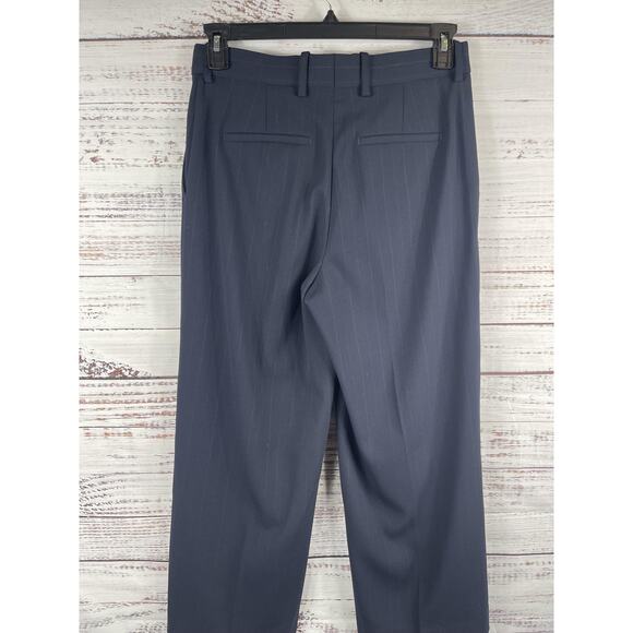 Reiss Pants Womens 6P Blue Pinstripe Wool Blend Straight Leg Dress Work - Picture 6 of 9